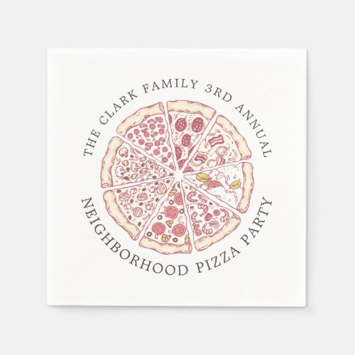 Pizza Event Themed Custom Text   Napkins