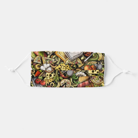 PIZZA Face Mask (Front, Folded)