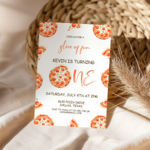Pizza First Birthday Invite, Pizza 1st Birthday  Invitation