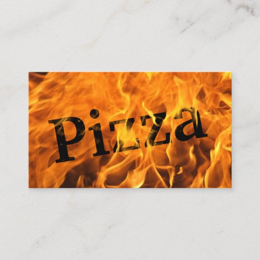 Customizable Hot Burning Fire Pizza Business Card
