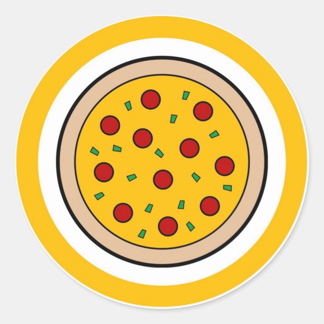 Pizza flavor circle sticker labels (Front)