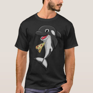 Pizza Food Love Killer Whale Orca  Animal Womens T-Shirt