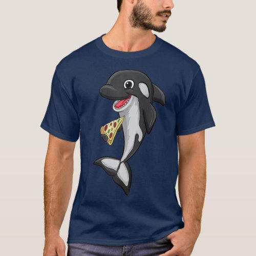 Pizza Food Love Killer Whale Orca Lover Animal Wom T_Shirt