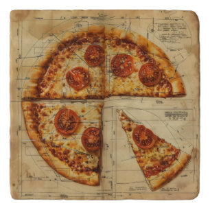 Pizza Food Vintage Diagram Trivet