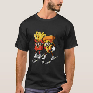 Pizza French Fries Ski Funny Skiier Fast Food Skii T-Shirt