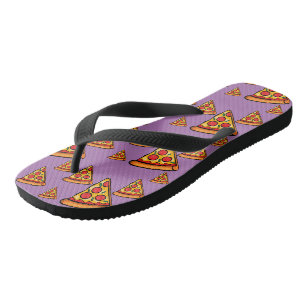 Pizza Friday Design - Adult Flip Flops, Wide Strap Flops