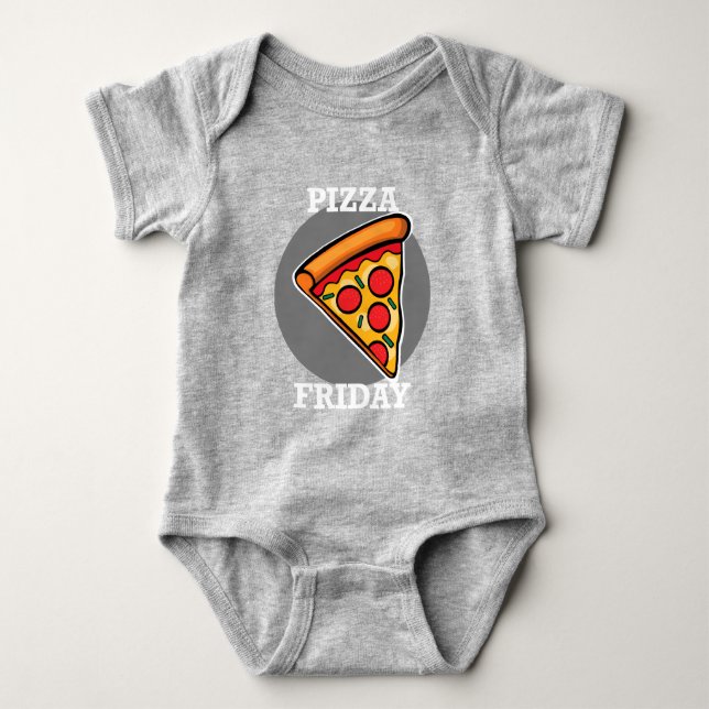 Pizza Friday Design - Baby Jersey Bodysuit (Front)