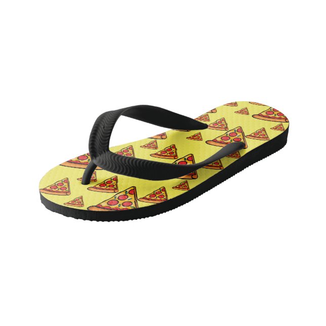 Pizza Friday Design - Kids Flip Flops (Angled)