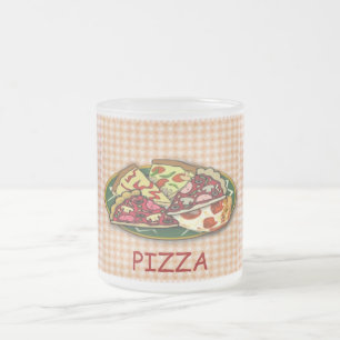 Pizza Frosted Glass Coffee Mug