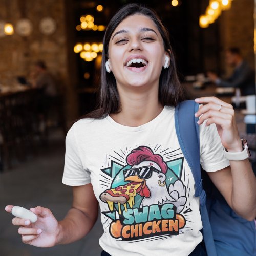 Pizza_Fueled Chicken With Cool Shades T_Shirt