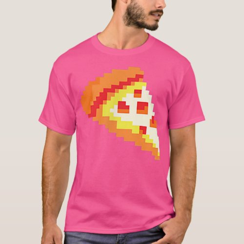 Pizza Funny Fast Food Pixel Art Video Gamer Gaming T_Shirt
