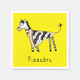Pizza Funny Kids Zebra Napkins
