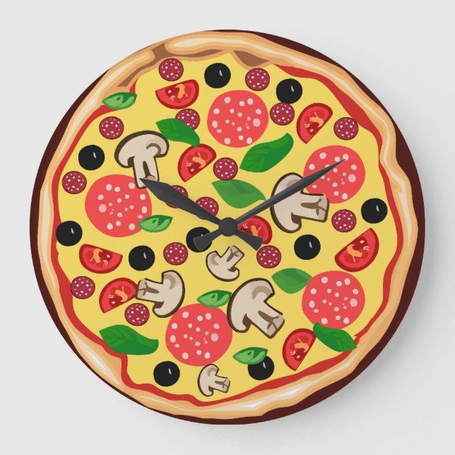 PIZZA funny WALL CLOCK (Front)