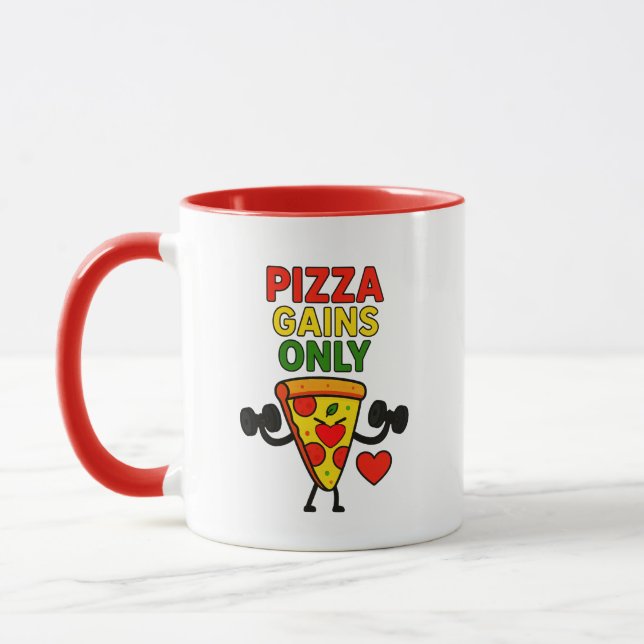 Pizza Gains Only – Humorous funny  Mug (Left)
