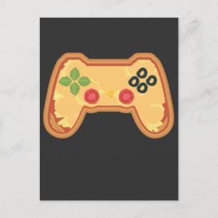 Pizza Gaming Controller Fast Food Gamer Postcard