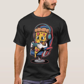 Pizza Gaming Street Wear Illustration Design Fun T-Shirt