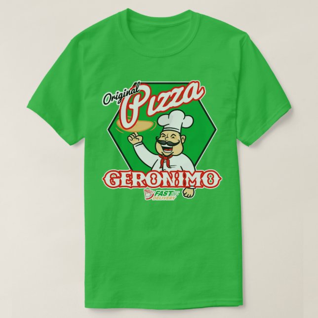 Pizza Geronimo from Dr Who T-Shirt (Design Front)