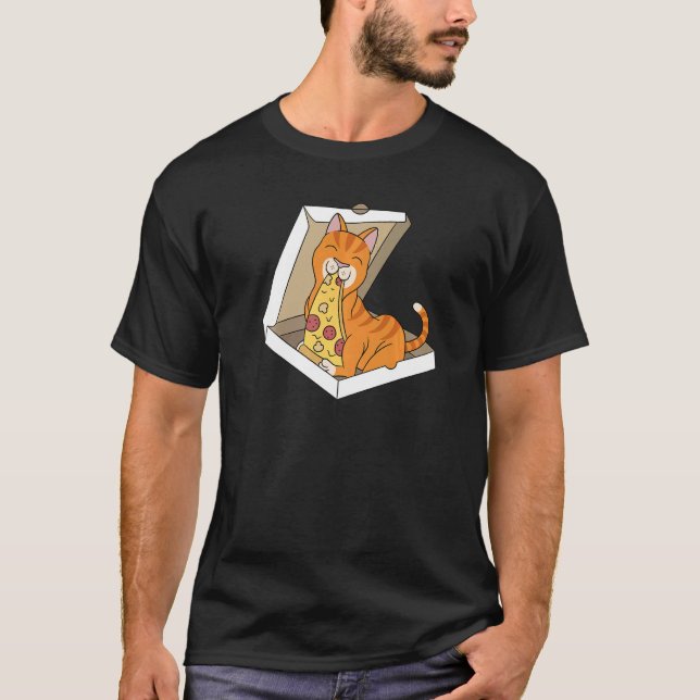 Pizza Ginger Cat Pet T-Shirt (Front)