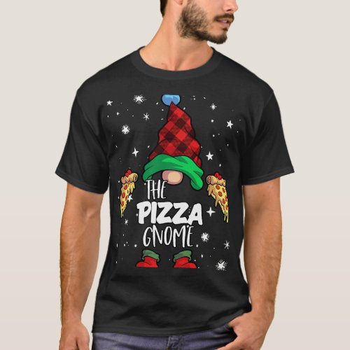 Pizza Gnome Red Buffalo Plaid Matching Family Chri T_Shirt