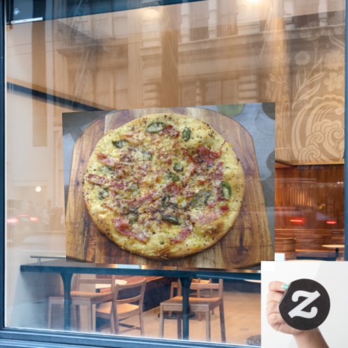 Pizza Gourmet Pizza Bianca Prosciutto Speck Italy Window Cling