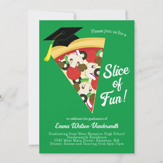 Pizza Graduation Party Invitation (Front)