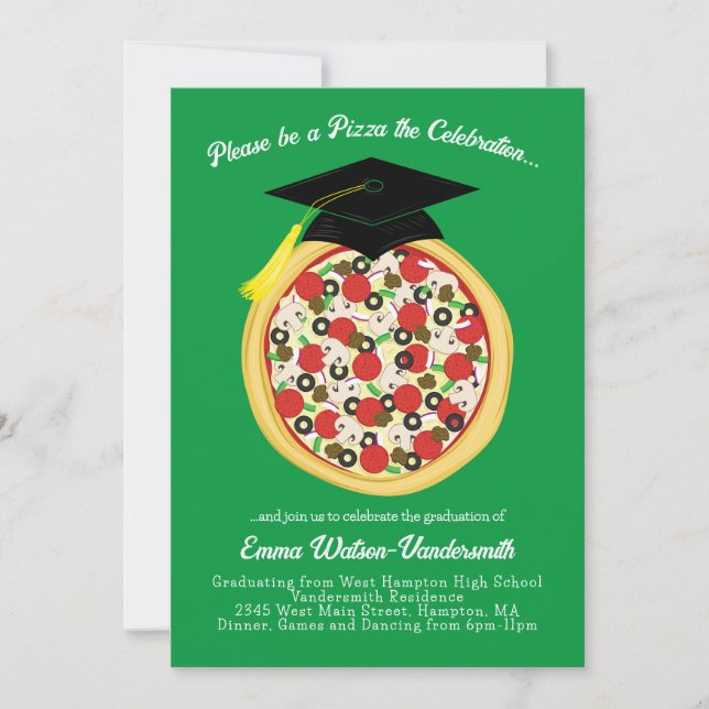 Pizza Graduation Party Invitation (Front)