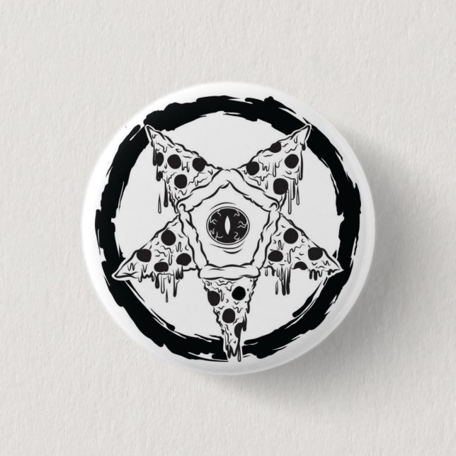 Pizza-gram Pizza Pentagram Button (Front)