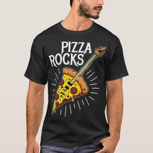 Pizza Guitar _ Funny Pizza Rocks T_Shirt