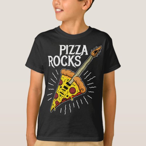 Pizza Guitar _ Funny Pizza Rocks T_Shirt