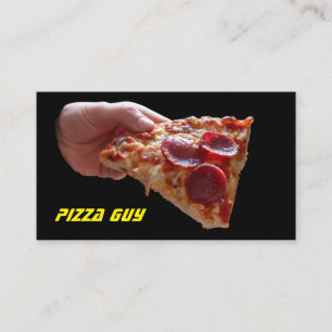 Pizza guy pizza delivery service as pizza taxi cab business card