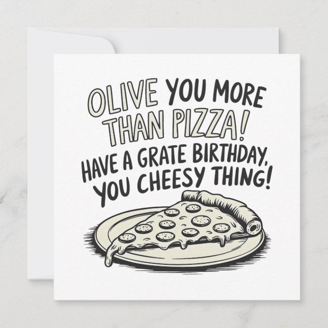 Pizza Happy Birthday  Card (Front)