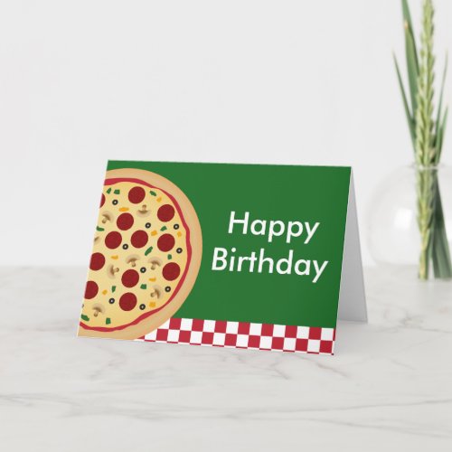 Pizza Happy Birthday Party Card