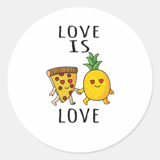 Pizza Hawaii Pineapple Pizza Food Classic Round Sticker (Front)