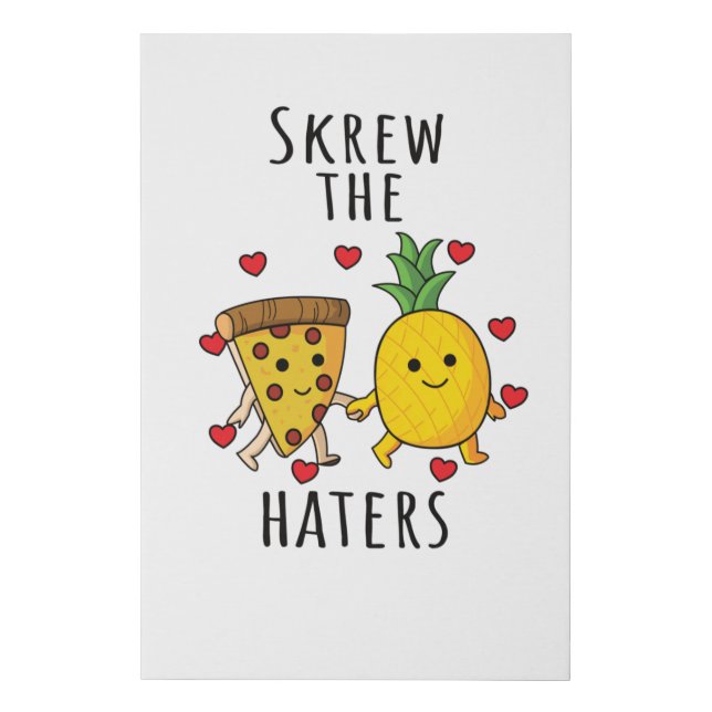 Pizza Hawaii Pineapple Pizza Food Faux Canvas Print (Front)