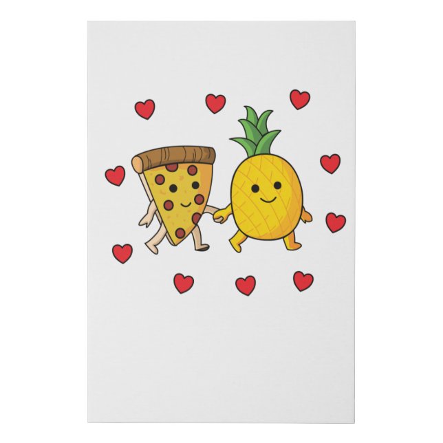 Pizza Hawaii Pineapple Pizza Food Faux Canvas Print (Front)