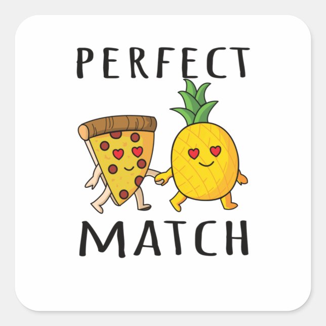 Pizza Hawaii Pineapple Pizza Food Square Sticker (Front)