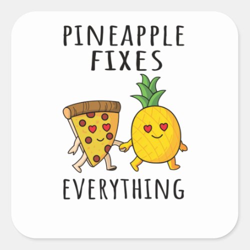 Pizza Hawaii Pineapple Pizza Food Square Sticker