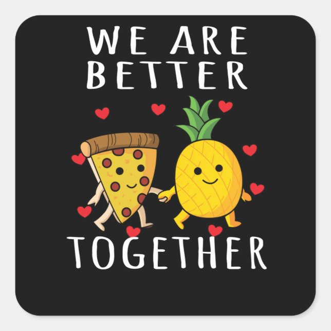 Pizza Hawaii Pineapple Pizza Food Square Sticker (Front)
