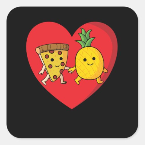 Pizza Hawaii Pineapple Pizza Food Square Sticker