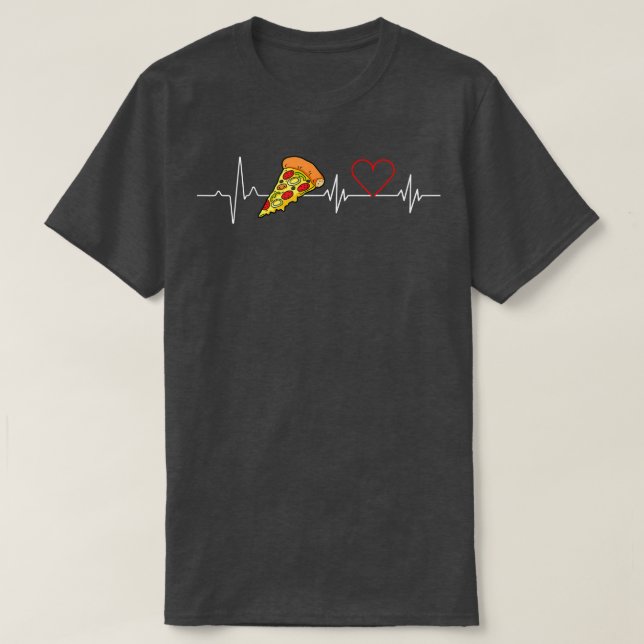 Pizza heart beat love pulse funny pizza lovers  T-Shirt (Design Front)