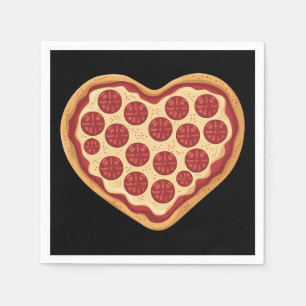 Pizza Heart Shaped Cute Valentine's Day Napkins