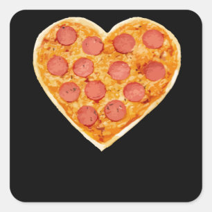 Pizza Heart Square Sticker