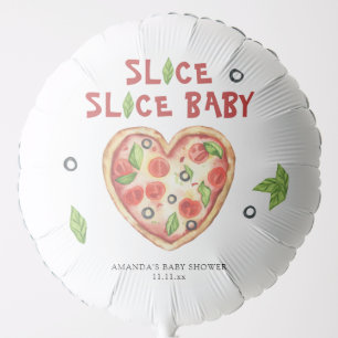 pizza heart watercolor baby shower balloon