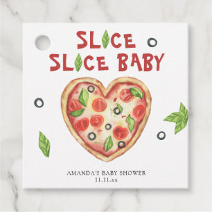 pizza heart watercolor baby shower favor tags