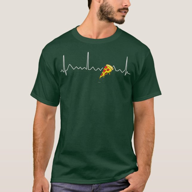 Pizza Heartbeat Tee Funny Gifts For Pizza Lovers (Front)