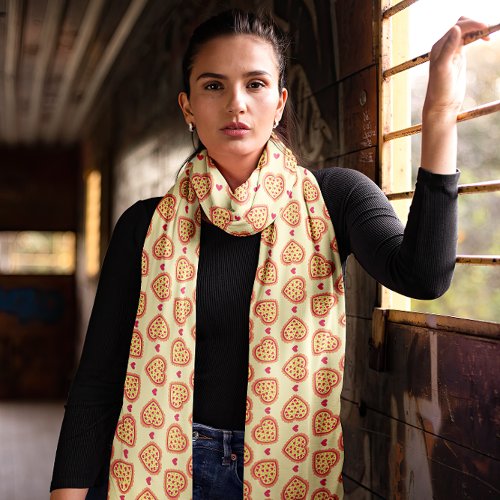 Pizza Hearts Pattern Scarf