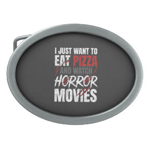 Pizza Horror Movies Halloween Design_1 Belt Buckle