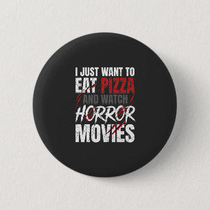 Pizza Horror Movies Halloween Design_1 Button