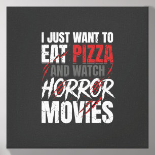 Pizza Horror Movies Halloween Design_1 Canvas Photo Tile
