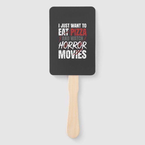 Pizza Horror Movies Halloween Design_1 Hand Fan